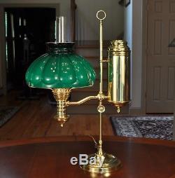 Antique Victorian Manhattan Brass Large Mammoth Student Lamp Brass