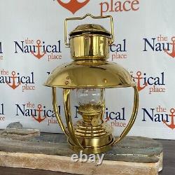 11 Brass Trawler Oil Lamp with Clear Glass Shade Ship Lantern Hanging Light