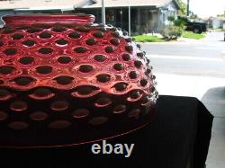 14 Cranberry Opalescent Hobnail VICTORIAN Hanging LAMP SHADE, GWTW, Parlor, Oil