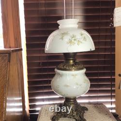 1800's Antique The American 95 Ornate Hand Painted GWTW Oil Lamp