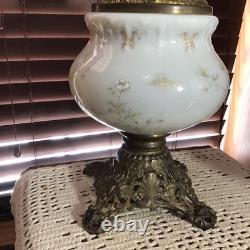 1800's Antique The American 95 Ornate Hand Painted GWTW Oil Lamp