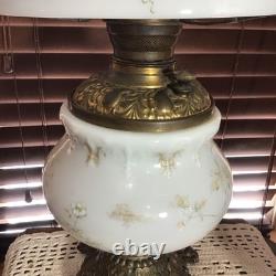 1800's Antique The American 95 Ornate Hand Painted GWTW Oil Lamp