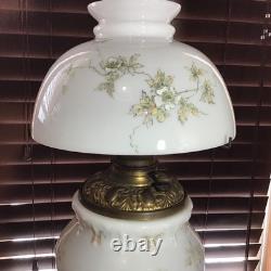 1800's Antique The American 95 Ornate Hand Painted GWTW Oil Lamp