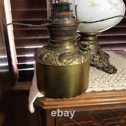 1800's Antique The American 95 Ornate Hand Painted GWTW Oil Lamp