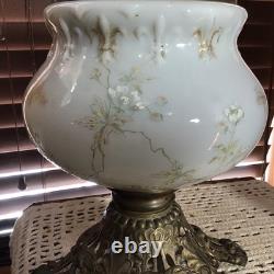 1800's Antique The American 95 Ornate Hand Painted GWTW Oil Lamp