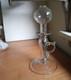 1820s EARLY FREE BLOWN PONTILED WHALE OIL LACE MAKER'S LAMP WITH APPLIED HANDLE