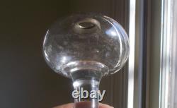 1830s EARLY PONTILED WHALE OIL LAMP FREE BLOWN WITH ROUND ONION FONT NICE