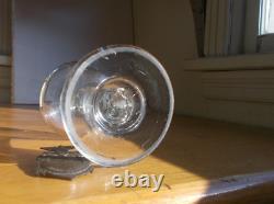 1830s EARLY PONTILED WHALE OIL LAMP FREE BLOWN WITH ROUND ONION FONT NICE