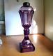 1850 Rare Amethyst Pressed Loop/leaf Whale Oil Lamp Boston & Sandwich Glass Co