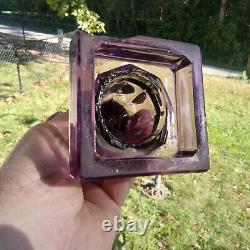 1850 Rare Amethyst Pressed Loop/leaf Whale Oil Lamp Boston & Sandwich Glass Co