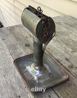 1851 Kinnear's Patent Tin Whale Oil Finger/Hand Lamp Torch by Ufford, Boston MA