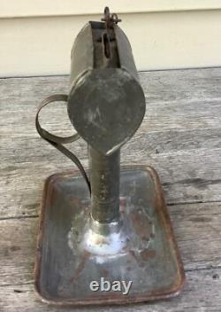1851 Kinnear's Patent Tin Whale Oil Finger/Hand Lamp Torch by Ufford, Boston MA