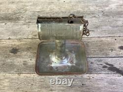 1851 Kinnear's Patent Tin Whale Oil Finger/Hand Lamp Torch by Ufford, Boston MA