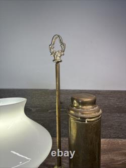 1870's Manhattan Brass Co Single Arm Student kerosene Oil Lamp 22repurposed