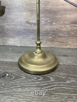 1870's Manhattan Brass Co Single Arm Student kerosene Oil Lamp 22repurposed