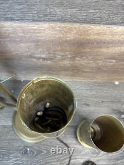 1870's Manhattan Brass Co Single Arm Student kerosene Oil Lamp 22repurposed