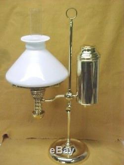 1870's Manhattan Student Oil Lamp, Comp. With Shade, Excellent Condition