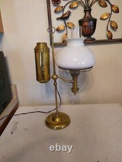 1870's Manhattan Student Oil Lamp original electrified brass Antique Kerosene