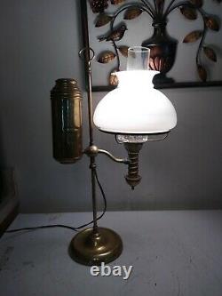 1870's Manhattan Student Oil Lamp original electrified brass Antique Kerosene