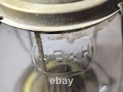 1870s HB&H Skaters Lantern Antique Brass Oil Lamp Holmes Booth & Haydens, as-is