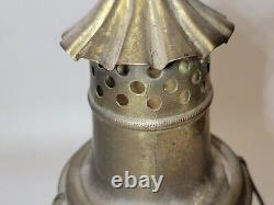 1870s HB&H Skaters Lantern Antique Brass Oil Lamp Holmes Booth & Haydens, as-is