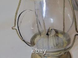 1870s HB&H Skaters Lantern Antique Brass Oil Lamp Holmes Booth & Haydens, as-is