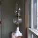 1870s HOBBS BLACKBERRY OIL LAMP WithORIGINAL 4 LEAF CLOVER MILKGLASS BASE &BURNER