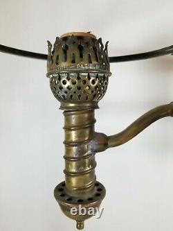 1876-79 Manhattan Brass Co. Student Lamp Double Shade 7 Fitters Vtg Antique