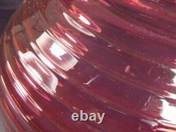 1880's Cranberry Swirl Optic Victorian Art Glass 14 Hanging Lamp Shade