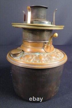 1880's Rochester Fancy Brass Kerosene Oil Font with Signed Patented Flame Spreader