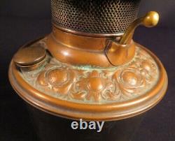 1880's Rochester Fancy Brass Kerosene Oil Font with Signed Patented Flame Spreader