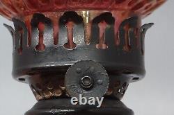 1880s Antique Cranberry Swirl Beaded Miniature OIL Lamp Smith 1 Fig 369 Hornet