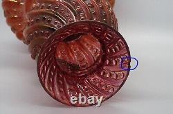 1880s Antique Cranberry Swirl Beaded Miniature OIL Lamp Smith 1 Fig 369 Hornet
