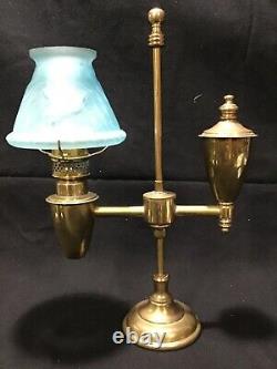1890 Miniature student lamp Brass nutmeg burner syrup antique early sugar