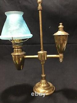 1890 Miniature student lamp Brass nutmeg burner syrup antique early sugar