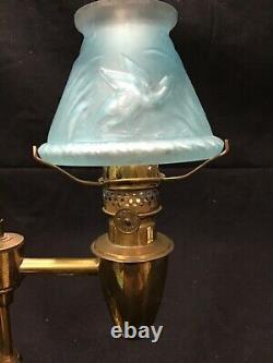 1890 Miniature student lamp Brass nutmeg burner syrup antique early sugar