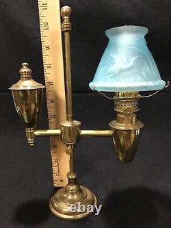 1890 Miniature student lamp Brass nutmeg burner syrup antique early sugar