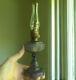 1890s RARE MINIATURE 5 FISHSCALE OIL LAMP WITH FROSTED FONT AMETHYST COMPLETE