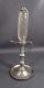 18c. Early Antique Pewter Glass Whale Oil Lamp Clock Timekeeper Night Lighting