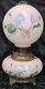 1900 Antique Victorian GWTW Parlor Converted Oil Lamp, PINK WithHP WATER LILY