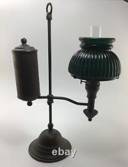 1900 +/- antique miniature student oil lamp nice patina p+g burner original old