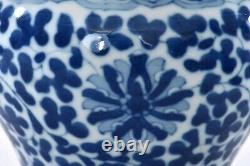 1930's Chinese Blue & White Porcelain Vase Opium Oil Lamp Light Glass Dome