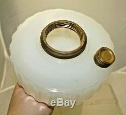 1935 36 Aladdin Corinthian White Moonstone Oil Lamp With Satin Glass Shade