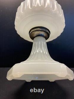 1936 Aladdin B-114 Corinthian White Moonstone Table Lamp with Model B Burner