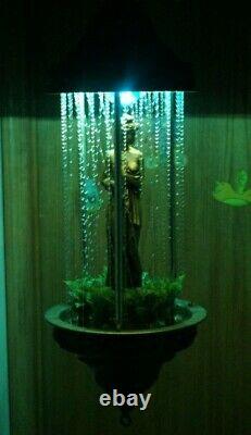 1970s Johnson Industries METAL Goddess Rain Motion Lighted Hanging Oil Lamp