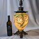 19TH CENTURY FOSTORIA GLASS Art Nouveau HAND PAINTED Oil Lamp Mod To ELECTRIC