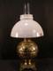 19 c Victorian Aesthetic Ball Brass Banquet Kerosene Oil Lamp Rayo Student Shade