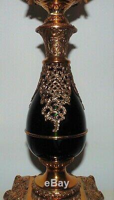 19th c. Bradley & Hubbard Banquet Brass Lamp Oil Kerosene B & H Antique