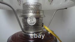 2004 ALADDIN amethyst LINCOLN DRAPE electrified OIL LAMP COMPLETE M752 SHADE