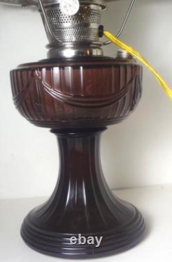 2004 ALADDIN amethyst LINCOLN DRAPE electrified OIL LAMP COMPLETE M752 SHADE